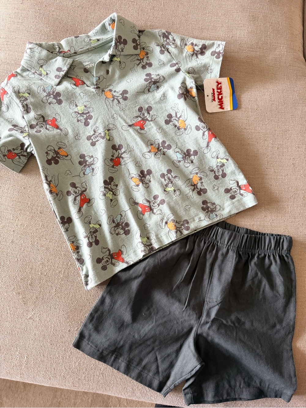 Disney Green Mickey Mouse Polo Set